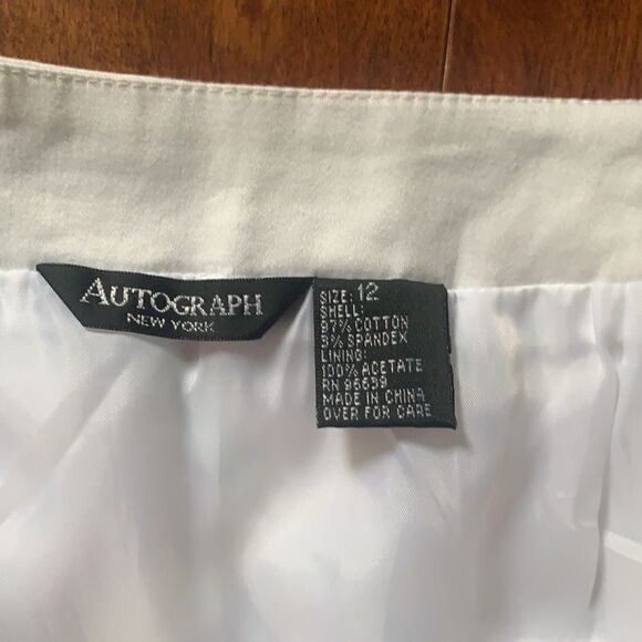Vintage Autograph New York white a-line skirt 12 - Picture 2 of 4